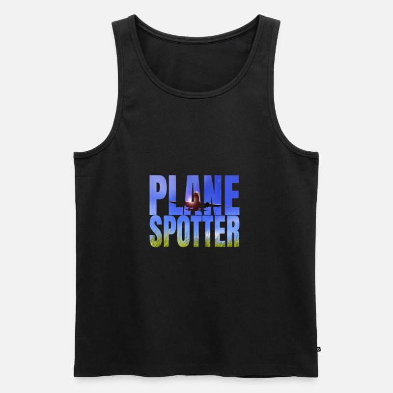 Plane Spotter Design als Geschenk - Männer Premium Bio Tank Top - Schwarz