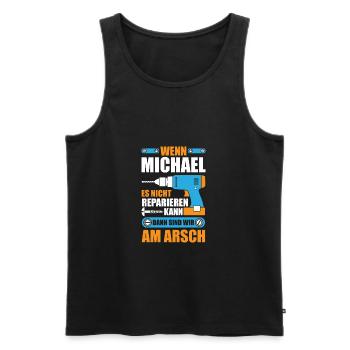 Michael reparieren Bohrmaschine Geschenk - Männer Premium Bio Tank Top - Schwarz - Vorne - AI Model Male 178 light (178cm)
