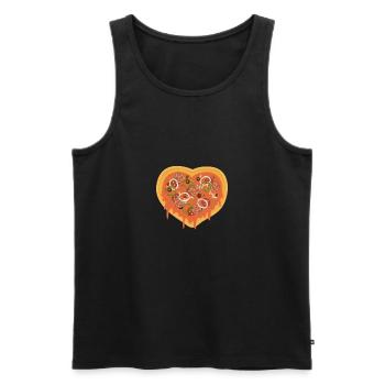 I Love Pizza Pizza Heart Gift Valentines Day Heart - Men's Premium Organic Tank Top - black - Front - AI Model Male 178 light (178cm)