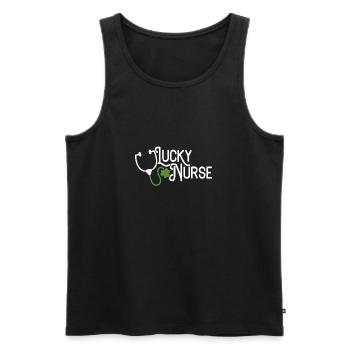 St. Patrick's Day Shirt for Nurse Lucky Nurse Tee - Männer Premium Bio Tank Top - Schwarz - Vorne - AI Model Male 178 light (178cm)
