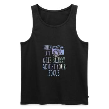 Fotograf - Fotografieren - Geschenk - Kamera - Männer Premium Bio Tank Top - Schwarz - Vorne - Michal (187cm)