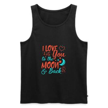 Ich liebe dich zum Mond und zurück - Männer Premium Bio Tank Top - Schwarz - Vorne - AI Model Male 178 light (178cm)