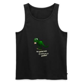Dino T-Rex frisst ein Einhorn lustiges Geschenk - Männer Premium Bio Tank Top - Schwarz - Vorne - AI Model Male 178 light (178cm)
