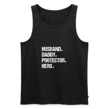 Mens Cute Funny Fathers Day - Men's Premium Organic Tank Top - black - Front - AI Model Male 178 light (178cm)