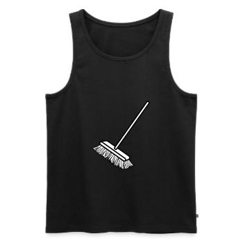putzen cleaning putzfrau broom wischmop26 - Männer Premium Bio Tank Top - Schwarz - Vorne - AI Model Male 178 light (178cm)