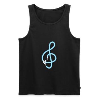 La musique est la clé - Musique - Son - Song - Paroles - Débardeur bio Premium Homme - noir - Devant - Michal (187cm)