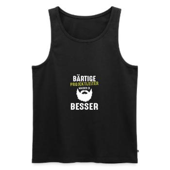 Bärtige Projektleiter machen es besser Geschenk Sh - Männer Premium Bio Tank Top - Schwarz - Vorne - AI Model Male 178 light (178cm)