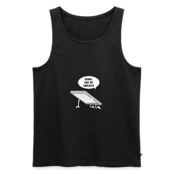 Kontakte Geschenk für Leute mit Gläsern - Männer Premium Bio Tank Top - Schwarz - Vorne - AI Model Male 178 light (178cm)