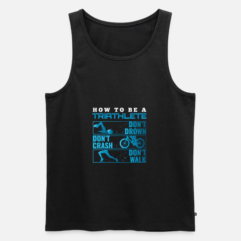 Triathlon Tshirt Geschenk Evolution Männer - Männer Premium Bio Tank Top - Schwarz