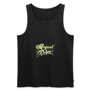 Magical Vegan - Magischer veganer - Tierrechte - Männer Premium Bio Tank Top - Schwarz - Vorne - AI Model Male 178 light (178cm)