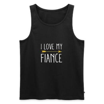 J'aime mon fiancé Tribal Arrow 14 février - Débardeur bio Premium Homme - noir - Devant - Michal (187cm)