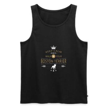 Boston Terrier Shirt - Men's Premium Organic Tank Top - black - Front - Michal (187cm)