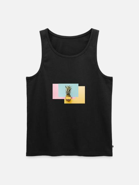 Bunte Ananas / Geschenk Idee - Männer Premium Bio Tank Top - Schwarz