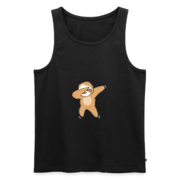 Dabbing Faultier Tanz lustiges Geschenk - Männer Premium Bio Tank Top - Schwarz - Vorne - AI Model Male 178 light (178cm)