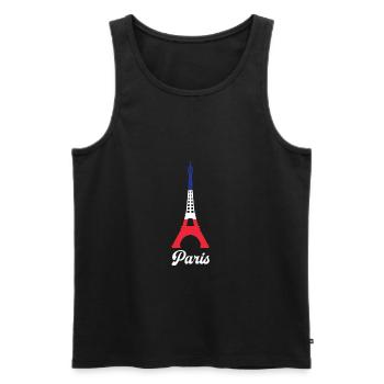 Paris France Drapeau Couleur Tour Eiffel Français - Débardeur bio Premium Homme - noir - Devant - Michal (187cm)
