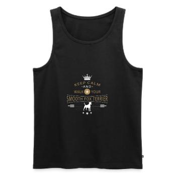 Smooth Hair Fox Terrier Shirt - Men's Premium Organic Tank Top - black - Front - AI Model Male 178 light (178cm)