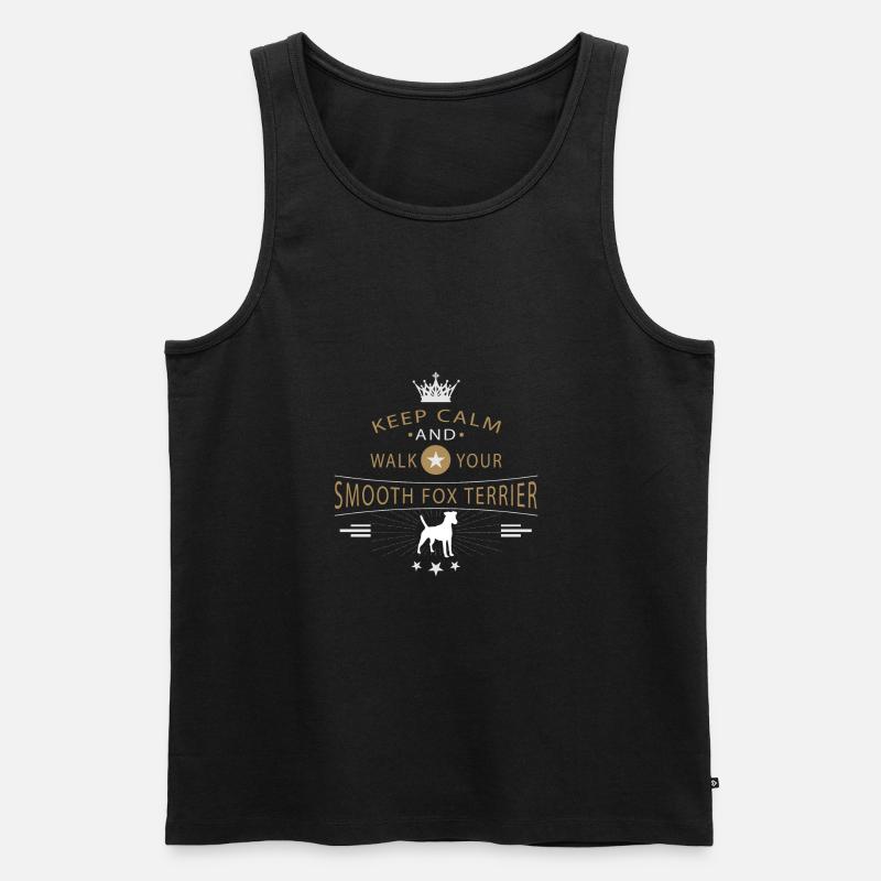 Glatthaar-Foxterrier Shirt - Männer Premium Bio Tank Top - Schwarz