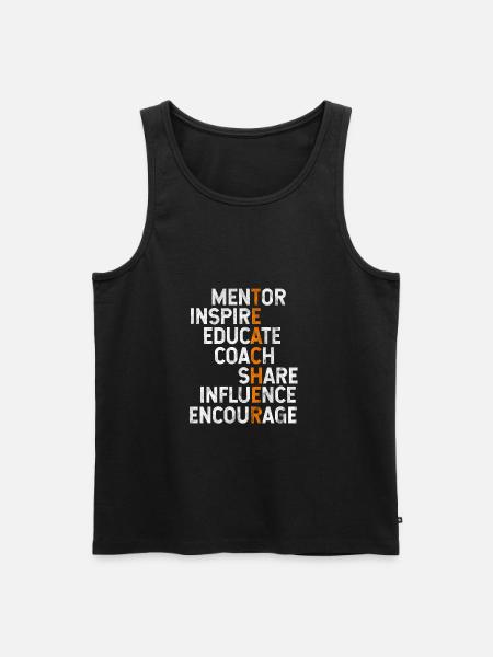Geschenk für Lehrer oder Lehrerin - Männer Premium Bio Tank Top - Schwarz