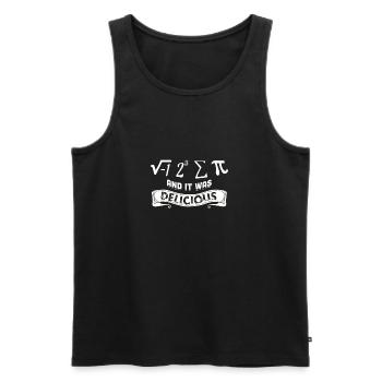 I Ate Some Pie and it was DELICIOUS Pi day Math - Men's Premium Organic Tank Top - black - Front - Michal (187cm)