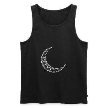 Croissant de lune cadeau Mandala ciel étoilé - Débardeur bio Premium Homme - noir - Devant - Michal (187cm)