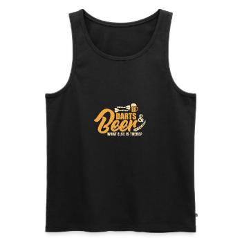 Darts and Beer What Else Is There? Dart and beer - Men's Premium Organic Tank Top - black - Front - AI Model Male 178 light (178cm)