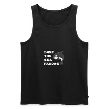 Sea Panda gift for Orca Whale Lovers - Men's Premium Organic Tank Top - black - Front - Michal (187cm)