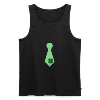 Shamrocks Tie Saint-Patrick vert irlandais - Débardeur bio Premium Homme - noir - Devant - AI Model Male 178 light (178cm)