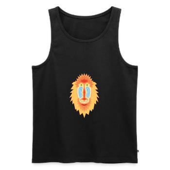 Mandrill Geometric - Männer Premium Bio Tank Top - Schwarz - Vorne - AI Model Male 178 light (178cm)