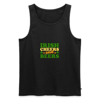 Cheers irlandais et bières Saint Patrick - Débardeur bio Premium Homme - noir - Devant - AI Model Male 178 light (178cm)