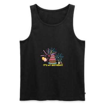 It's My Birthday - Men's Premium Organic Tank Top - black - Front - Michal (187cm)