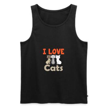 I Love Cats Katzenliebhaber Katzen Perserkatze - Männer Premium Bio Tank Top - Schwarz - Vorne - AI Model Male 178 light (178cm)