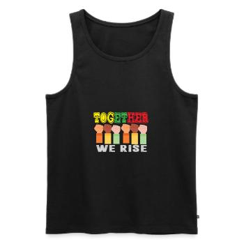 Together We Rise Funny TogetherWeRise - Débardeur bio Premium Homme - noir - Devant - AI Model Male 178 light (178cm)