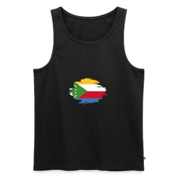 heimat flagge liebe herkunft Komoren png - Männer Premium Bio Tank Top - Schwarz - Vorne - AI Model Male 178 light (178cm)