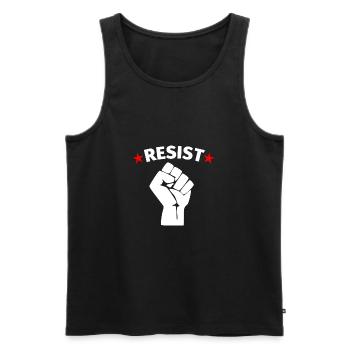 Resistance Protest Resist - Men's Premium Organic Tank Top - black - Front - AI Model Male 178 light (178cm)