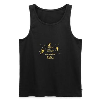 fées de fée fée prénom nom Alica - Débardeur bio Premium Homme - noir - Devant - AI Model Male 178 light (178cm)