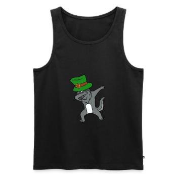 Tamponner le chapeau de lutin de jour de St Patrick de lutin - Débardeur bio Premium Homme - noir - Devant - Michal (187cm)