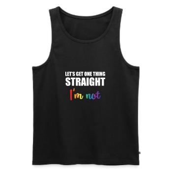 Gay - Gay - Gay Pride - Cadeau - Fierté - Débardeur bio Premium Homme - noir - Devant - AI Model Male 178 light (178cm)