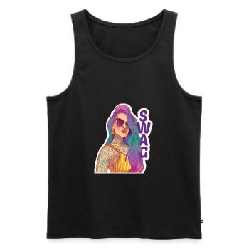 Swag girl with piercing and tattoo. - Men's Premium Organic Tank Top - black - Front - AI Model Male 178 light (178cm)