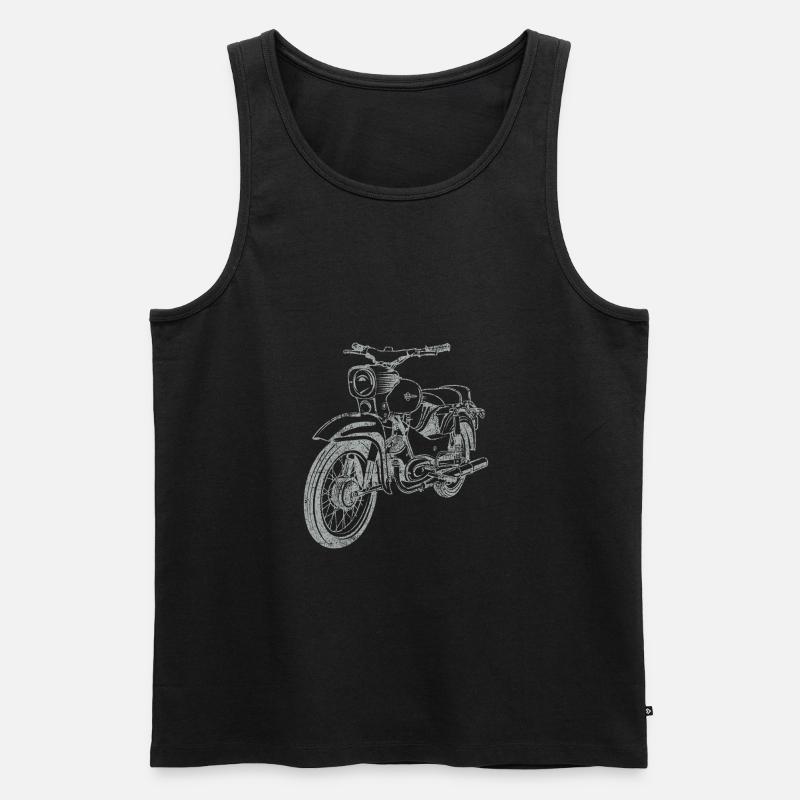 Simson Star Vintage Lineart Silhouette - Männer Premium Bio Tank Top - Schwarz