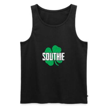 Southie en détresse Green Shamrock St Patricks Day - Débardeur bio Premium Homme - noir - Devant - Michal (187cm)