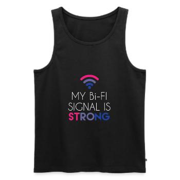 Bi-Fi - Bisexual - Gay Pride - Bi - Geschenk - Männer Premium Bio Tank Top - Schwarz - Vorne - AI Model Male 178 light (178cm)