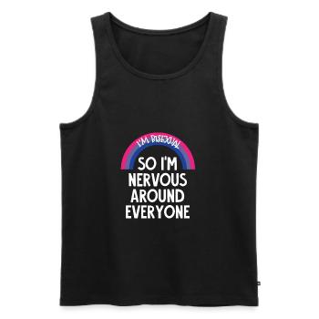 Bisexual Shirt - Bi - Gay Pride - LGBT Gift - Men's Premium Organic Tank Top - black - Front - Michal (187cm)