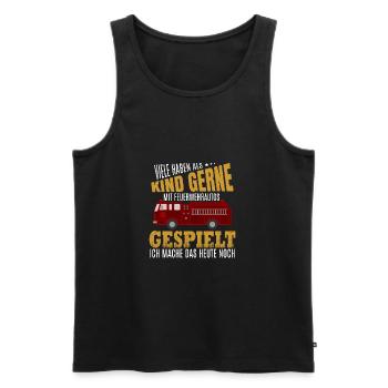 firetruck2 - Männer Premium Bio Tank Top - Schwarz - Vorne - Michal (187cm)