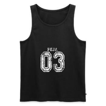 Peja 03 Peje Albania Kosovo gift design - Men's Premium Organic Tank Top - black - Front - AI Model Male 178 light (178cm)