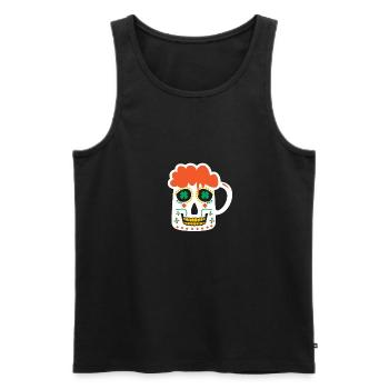 Sugar Skull Beer Mug St. Patrick's Day Irish - Men's Premium Organic Tank Top - black - Front - AI Model Male 178 light (178cm)