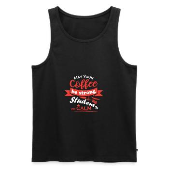 Café pour idée cadeau des enseignants - Débardeur bio Premium Homme - noir - Devant - AI Model Male 178 light (178cm)