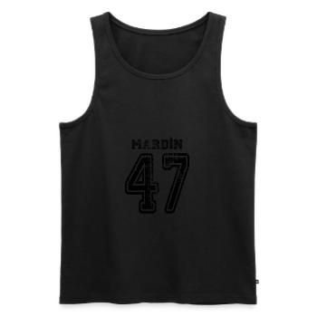 47 Mardin plaque d'immatriculation turque comme un cadeau - Débardeur bio Premium Homme - noir - Devant - AI Model Male 178 light (178cm)