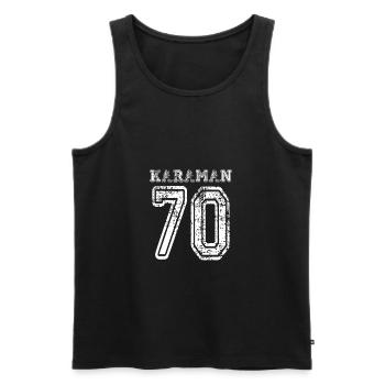 70 Karaman Türkisches Nummernschild als Geschenk - Männer Premium Bio Tank Top - Schwarz - Vorne - AI Model Male 178 light (178cm)