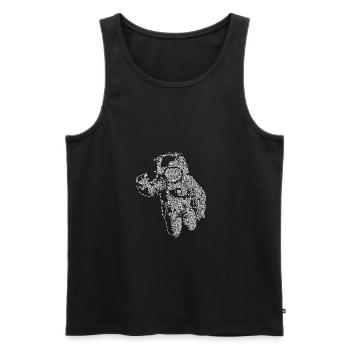 Espace Terre L'astronaute Espace cadeau - Débardeur bio Premium Homme - noir - Devant - AI Model Male 178 light (178cm)