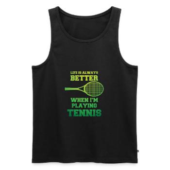 Tennis Life Tennis Racket Gift - Men's Premium Organic Tank Top - black - Front - Michal (187cm)